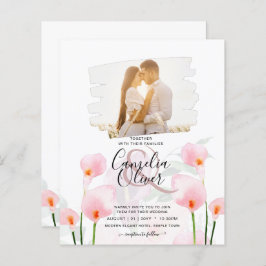 LeahG Roze Calla Lily PHOTO Overlay Wedding Invite