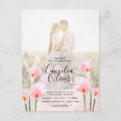 LeahG Roze Calla Lily PHOTO Overlay Wedding Invite Briefkaart (Voorkant)