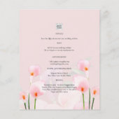 LeahG Roze Calla Lily PHOTO Overlay Wedding Invite Flyer (Achterkant)