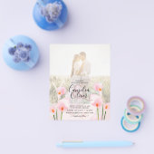 LeahG Roze Calla Lily PHOTO Overlay Wedding Invite Flyer (Enkel)