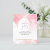 LeahG ROZE GOUDEN INKT Abstracte Huwelijks UITNODI (Staand voorkant)