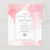 LeahG ROZE GOUDEN INKT Abstracte Huwelijks UITNODI (Achterkant)