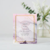 LeahG Roze Paarse Lavender Gold INK Wedding INVITE (Staand voorkant)
