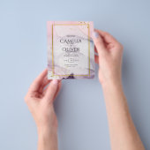 LeahG Roze Paarse Lavender Gold INK Wedding INVITE Flyer (Hand)