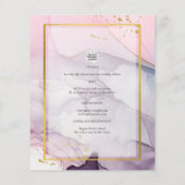 LeahG Roze Paarse Lavender Gold INK Wedding INVITE Flyer (Achterkant)
