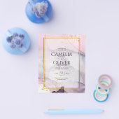 LeahG Roze Paarse Lavender Gold INK Wedding INVITE Flyer (Enkel)