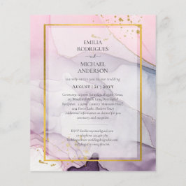 LeahG Roze Paarse Lavender Gold INK Wedding INVITE Flyer