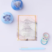 LeahG Roze Paarse Lavender Gold INK Wedding INVITE Flyer (Enkel)