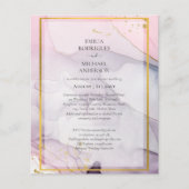LeahG Roze Paarse Lavender Gold INK Wedding INVITE Flyer (Voorkant)