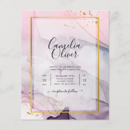LeahG Roze Paarse Lavender Gold INK Wedding INVITE Flyer