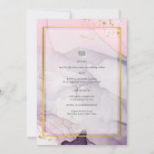 LeahG Roze Paarse Lavender Gold INK Wedding INVITE Kaart (Achterkant)
