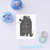 LeahG Roze Rozen Moderne Herfst Winter Bruiloft Flyer (Enkel)