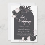 LeahG Roze Rozen Moderne Herfst Winter Bruiloft Kaart (Voorkant)