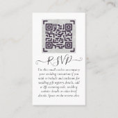 LeahG RSVP QR-code FOTO Details Trouwkaart Visitekaartje (Voorkant)