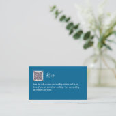 LeahG RSVP QR Code PHOTO Details Wedding Kaart (Staand voorkant)
