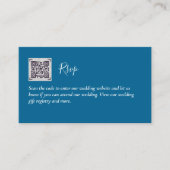 LeahG RSVP QR Code PHOTO Details Wedding Kaart (Voorkant)