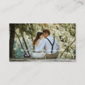 LeahG RSVP QR Code PHOTO Details Wedding Kaart (Achterkant)