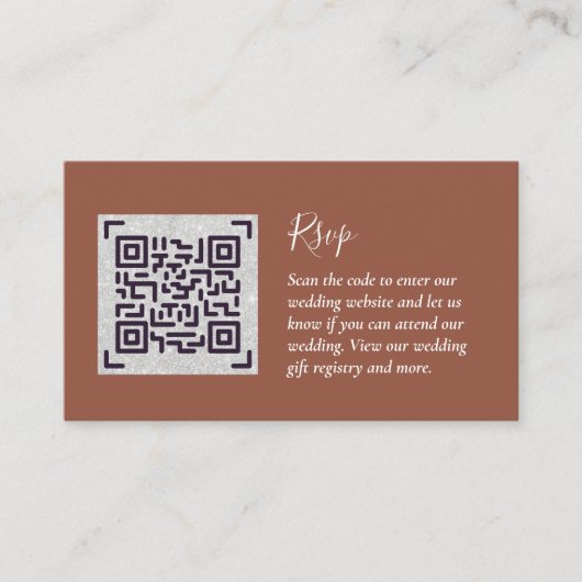 LeahG RSVP QR Code PHOTO Details Wedding Kaart (Voorkant)