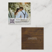 LeahG RSVP QR Code PHOTO Details Wedding Kaart (Voorkant / Achterkant)