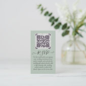 LeahG RSVP QR Code PHOTO Details Wedding Kaart Visitekaartje (Staand voorkant)