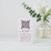 LeahG RSVP QR Code PHOTO Details Wedding Kaart Visitekaartje (Staand voorkant)