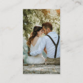 LeahG RSVP QR Code PHOTO Details Wedding Kaart Visitekaartje (Achterkant)