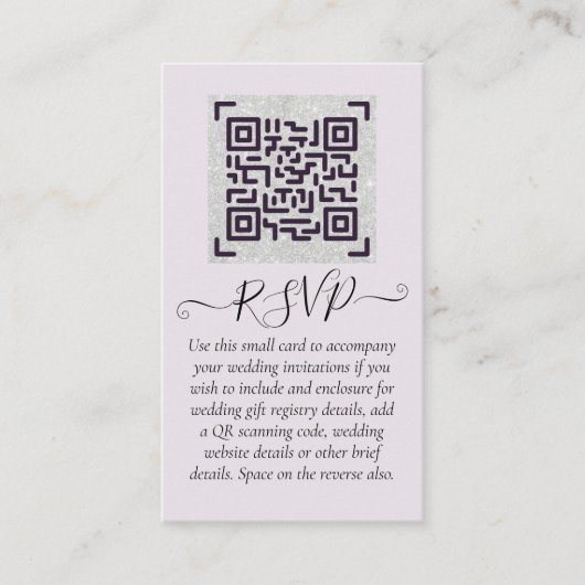 LeahG RSVP QR Code PHOTO Details Wedding Kaart Visitekaartje (Voorkant)