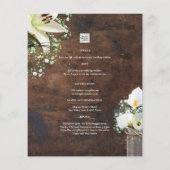 LeahG Rustic Calla Lily Floral Wedding Invite (Achterkant)