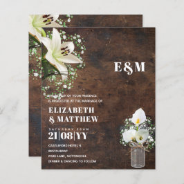 LeahG Rustic Calla Lily Floral Wedding Invite