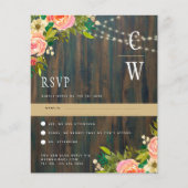 LeahG Rustic Hout Perzik Koraal Bloemige Trouwdag (Voorkant)