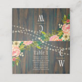 LeahG Rustic Hout Perzik Koraal Bloemige Trouwdag Plaatskaartje (Buitenkant ongevouwen)