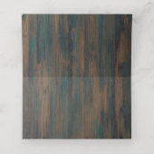 LeahG Rustic Hout Perzik Koraal Bloemige Trouwdag Plaatskaartje (Binnenkant ongevouwen)