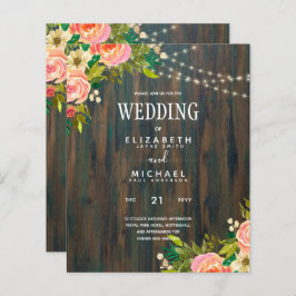 LeahG Rustic Houten Perzik Koraal Bloemige Trouwda