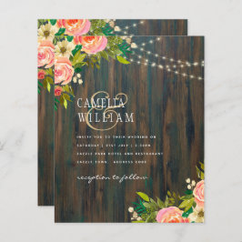 LeahG Rustic Houten Perzik Koraal Bloemige Trouwda