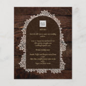 LeahG Rustic Lace Gypsophila Houten Trouw UITNODIG Flyer (Achterkant)