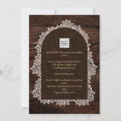 LeahG Rustic Lace Gypsophila Houten Trouw UITNODIG Kaart (Achterkant)