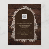 LeahG Rustic Lace Gypsophila Wood Wedding INVITE (Achterkant)