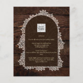 LeahG Rustic Lace Gypsophila Wood Wedding INVITE Flyer (Achterkant)
