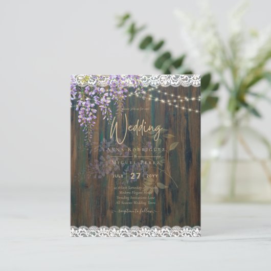 LeahG Rustic WISTERIA Kanten Bloemen Bruiloft UITN (Staand voorkant)