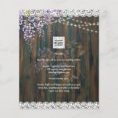 LeahG Rustic WISTERIA Kanten Bloemen Bruiloft UITN Flyer (Achterkant)