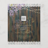 LeahG Rustic WISTERIA Kanten Bloemen Bruiloft UITN Flyer (Achterkant)