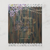LeahG Rustic WISTERIA Lace Floral Wedding INVITE (Voorkant)