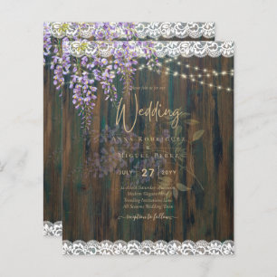 LeahG Rustic WISTERIA Lace Floral Wedding INVITE