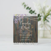LeahG Rustic WISTERIA Lace Floral Wedding INVITE (Staand voorkant)
