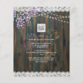 LeahG Rustic WISTERIA Lace Floral Wedding INVITE (Achterkant)