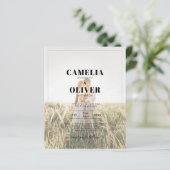 LeahG Rustic WISTERIA Lace Floral Wedding INVITE (Staand voorkant)