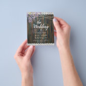 LeahG Rustic WISTERIA Lace Floral Wedding INVITE Flyer (Hand)