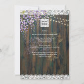 LeahG Rustic WISTERIA Lace Floral Wedding INVITE Kaart (Achterkant)