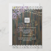 LeahG Rustic WISTERIA Lace Floral Wedding INVITE Kaart (Achterkant)
