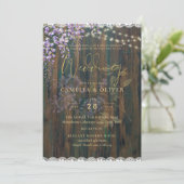 LeahG Rustic WISTERIA Lace Floral Wedding INVITE Kaart (Staand voorkant)